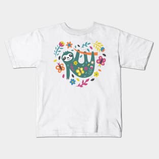 Colourful Sloth Kids T-Shirt